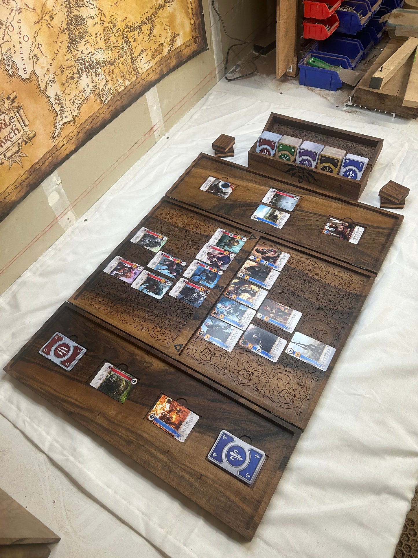 GWENT Inspired Table Top RPG Board in Black Walnut- Bundle